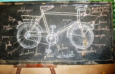 Le vélo dessiné par l’enseignant pour dispenser son cours